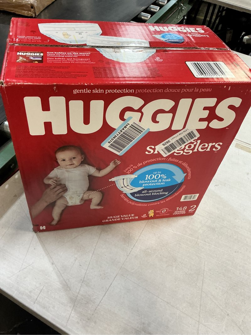 Condition photo showing New/Like New for Huggies Size 2 Diapers, Little Snugglers Baby Diapers, Size 2 (12-18 lbs), 148 Count