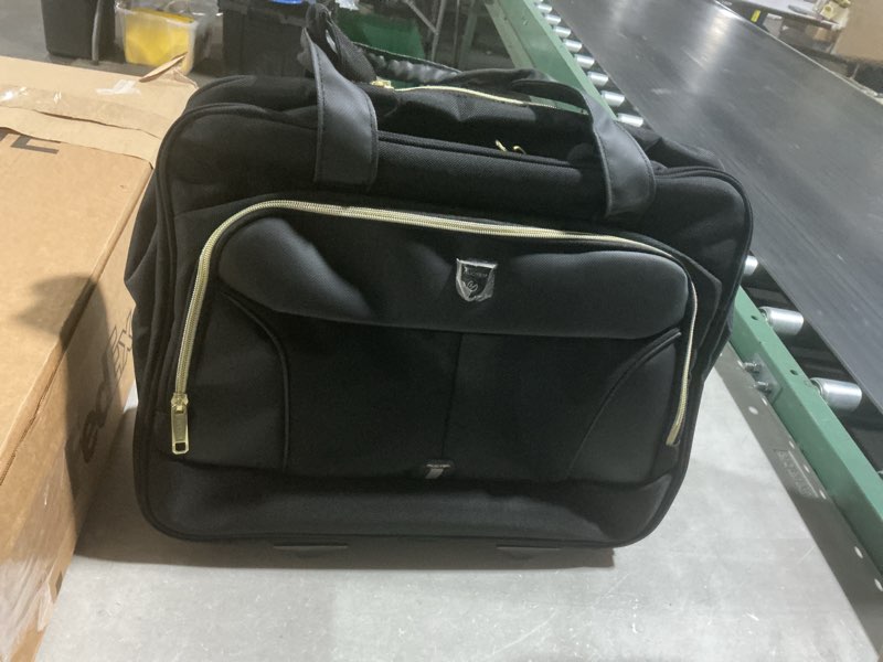 Condition photo showing Good Condition for rucyen rolling laptop bag,rolling briefcase for men & women,laptop briefcase on wheels,carry on bag for business travel black+gold zipper 17.3 inch