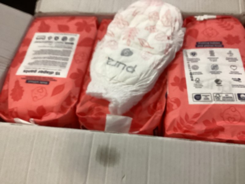 Condition photo showing As Is for Pura Hypoallergenic Diaper Pants Size 9 (48+ lbs) Overnight, up to 12 Hours Leak Protection, Suitable for Sensitive Skin, Totally Chlorine Free, Soft Organic Cotton, 3 Packs of 15 (45 Pull Up Pants) Size 9 (45 Diaper Pants)