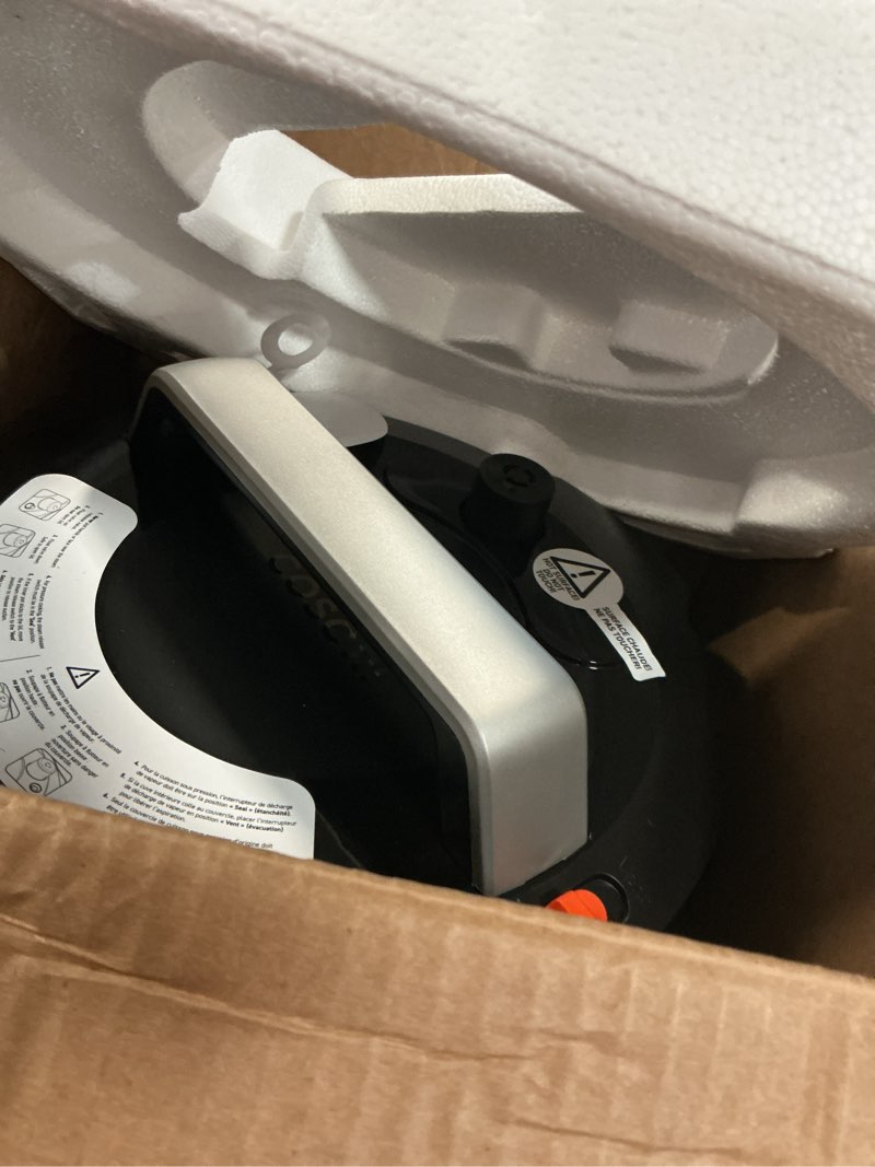 Condition photo showing As Is for cosori pressure cooker 6qt, stainless steel, 9-in-1 multi cooker, 12 safety features, ceramic inner pot, rice, slow cook, sous vide, saute, 1100w