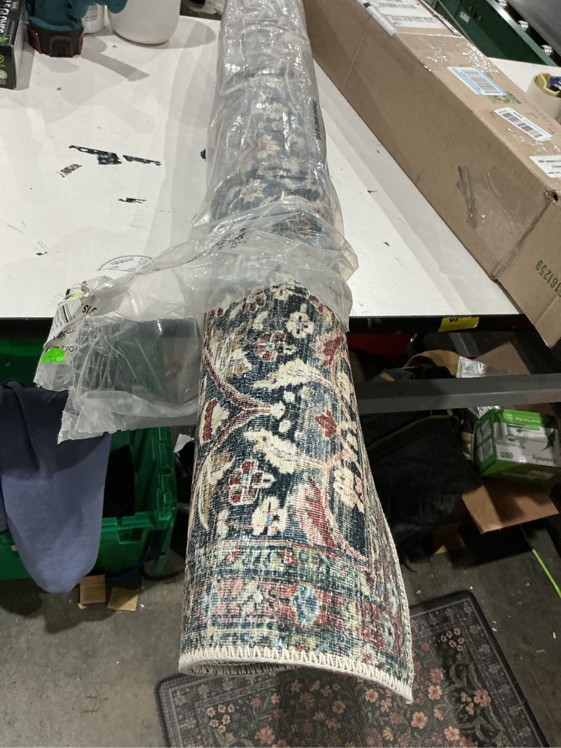 Condition photo showing Good Condition for loloi chris loves julia jules collection jul-06 denim/spice 3'-6'' x 5'-6'', .13" pile height, accent rug denim / spice 3'6" x 5'6" (rectangular)