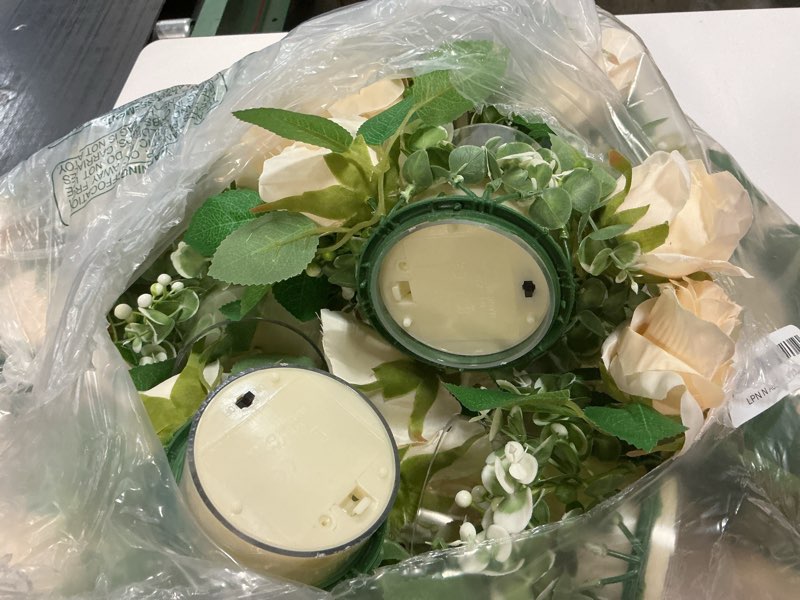 Condition photo showing New/Like New for Yunlly Artificial Rose Candle Rings Wreaths 3 Inch Wedding Centerpiece LED Flameless Candles Eucalyptus Rings for Centerpiece for Tables Party Valentine Mother's Day Decoration(Champagne,20 Pcs) Champagne 20