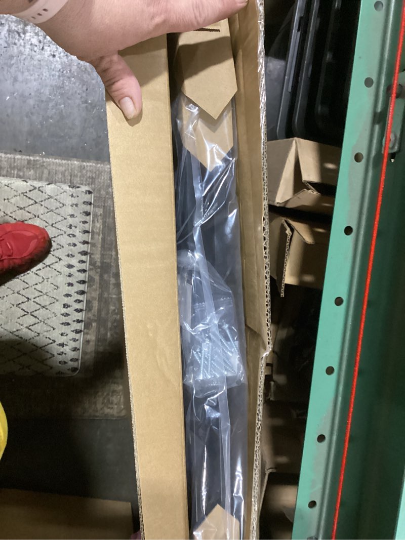 Condition photo showing New/Like New for babelio baby gate for stairs, kitchen & doorways, no bottom bar| one-handed operation| auto-close| hardware mount (drill needed) safety dog/pet gate (black - b17, 26-43" w, 28" h)