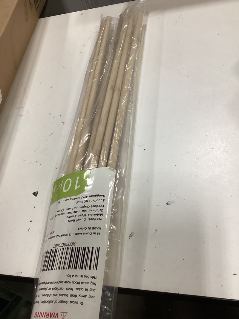 Condition photo showing Good Condition for hopelf 10pcs dowel rods wood sticks wooden dowel rods - 1/2 x 48 inch bamboo sticks - for crafts?hardwood dowel rod assortment?wooden rod sticks doweling rods?diyers. 1/2" x 48" 10
