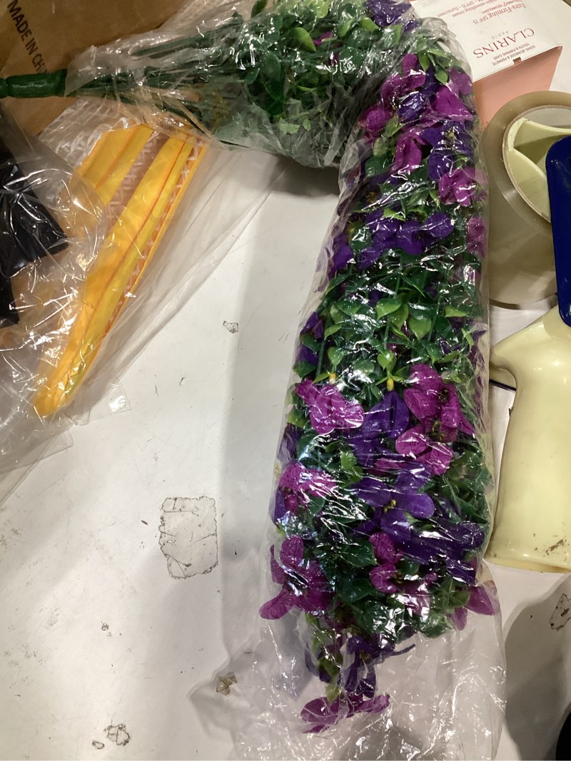 Condition photo showing Good Condition for similiar product one piece onlyfloweroyal 2 pack artificial flower garlands 15.8ft fake rose vines silk flowers hanging rose ivy for wedding arch party home garden wall decor (purple) purple 2pcs