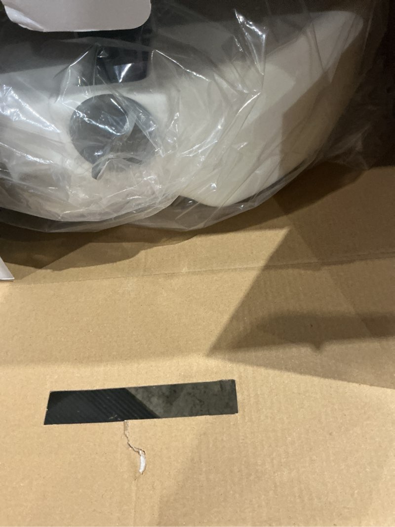 Condition photo showing As Is for medline raised toilet seat, toilet seat riser, locking, 5" height, 400-lb. capacity