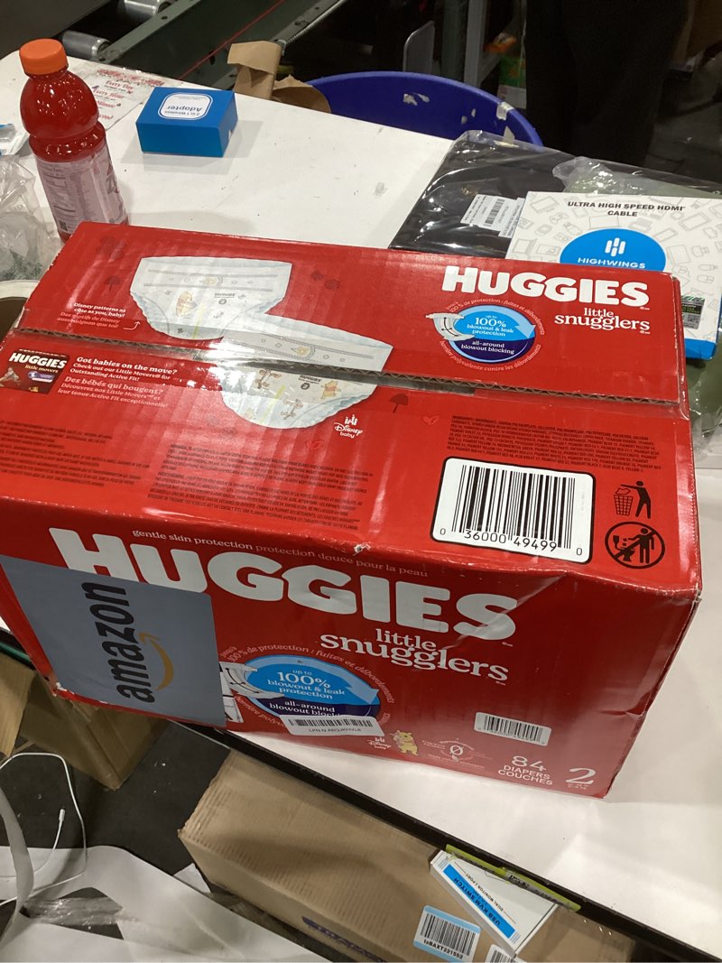 Condition photo showing New/Like New for Huggies Size 2 Diapers, Little Snugglers Baby Diapers, Size 2 (12-18 lbs), 84 Count, Packaging May Vary Size 2 84
