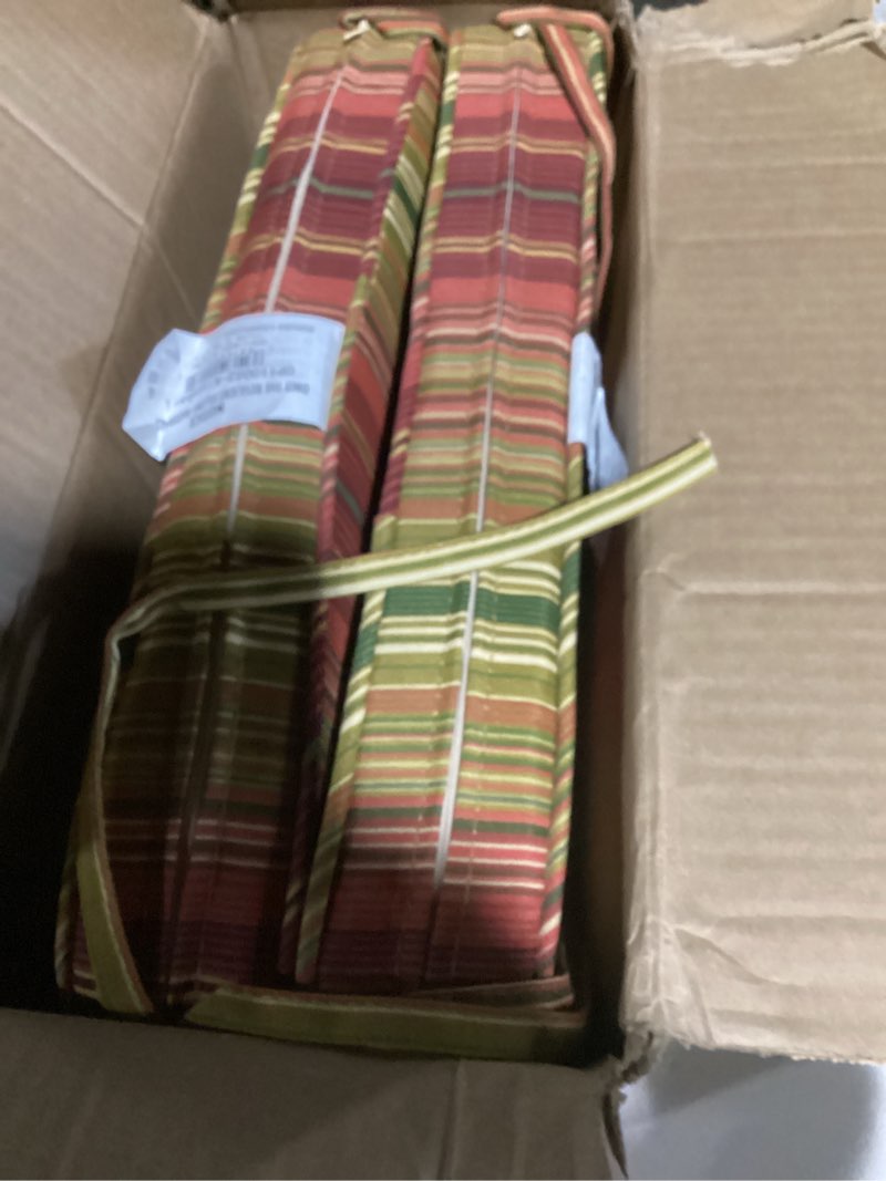 Condition photo showing New/Like New for (similar ) chair cushions for dining chairs set of 4, kitchen chair cushions, chair pads with ties and non slip backing, tufted memory foam seat cushion 4 pack, 15.5\" x 15.5\" x 4\", navy blue 15.5\" x 15.5\" x 4\" navy blue 4o