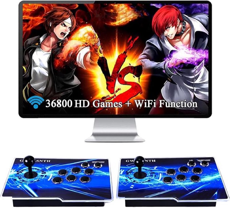 GWALSNTH 3D Pandora Box 18S Pro Arcade Games Console,36800 in 1 HD Video Game Machine,WiFi Function,Search/Save/Hide/Pause Games,Up to 4 Players,Sparated Joysticks color white 