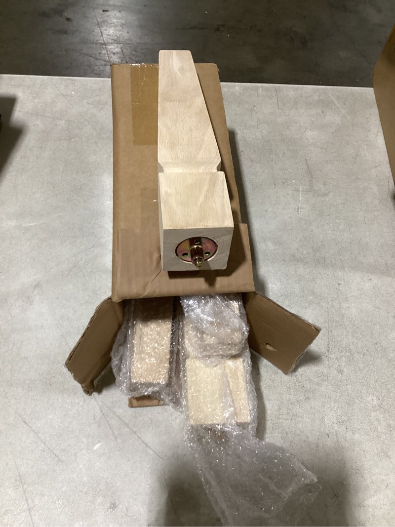 Condition photo showing Good Condition for 12" h*2.5" w square unfinished oak furniture legs - heavy duty mid century tall wooden legs set of 4 for tables, bench, ottomans - with installation hardware (natural) 12"h*2.5"w plain wood color