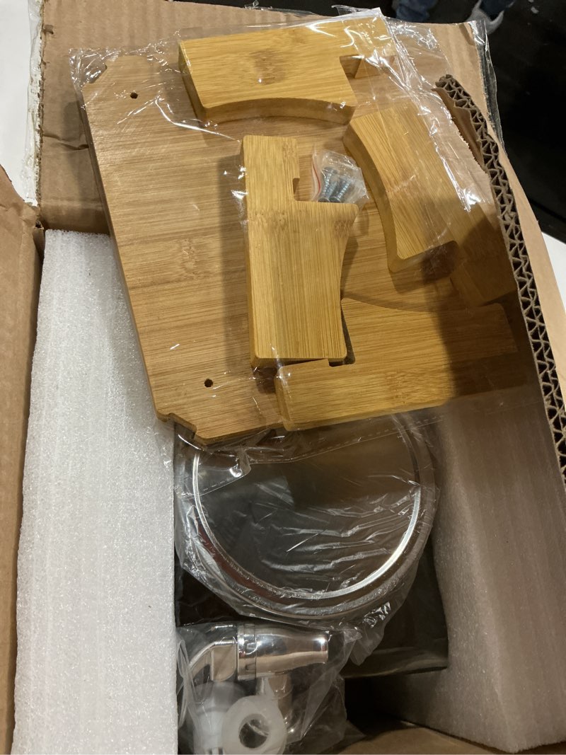 Condition photo showing Good Condition for aofmee glass drink dispenser for fridge, 1 gallon beverage dispenser with stand and spigot, drink dispensers for parties, large water dispenser for outdoor, iced tea, juice, lemonade