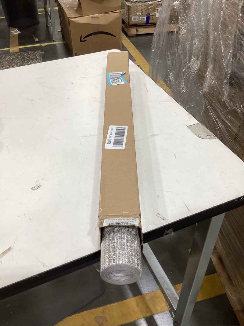 Condition photo showing New/Like New for wadile grasscloth peel and stick wallpaper 23.6in x 236in, textured contact paper for cabinets, faux linen wall paper pull and stick, fabric vinyl wallpaper self adhesive dark gray 23.6" x 236" dark gray