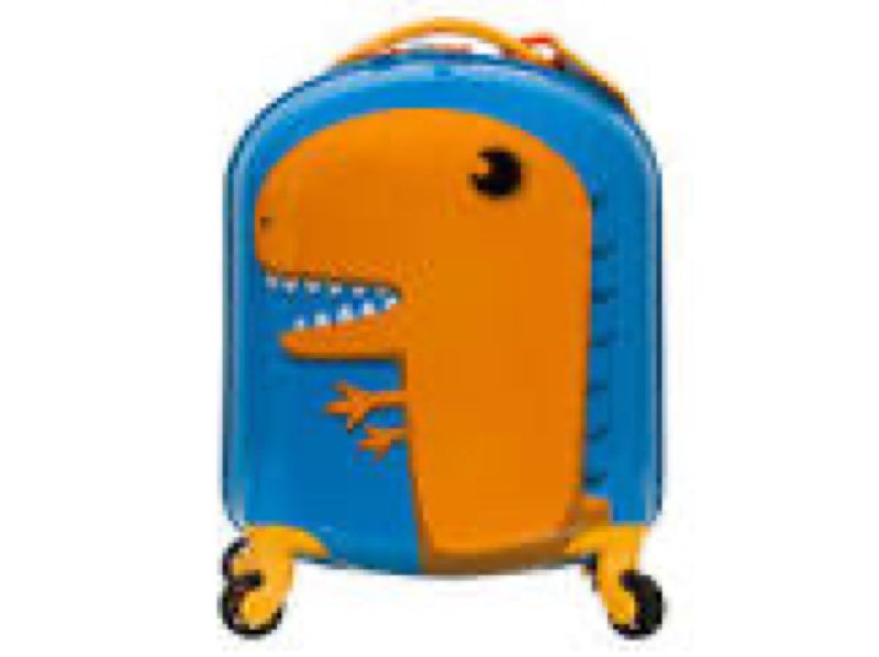 rockland jr. kids' my first hardside spinner luggage,telescoping handles, dinosaur, carry-on 19-inch 17" dinosaur