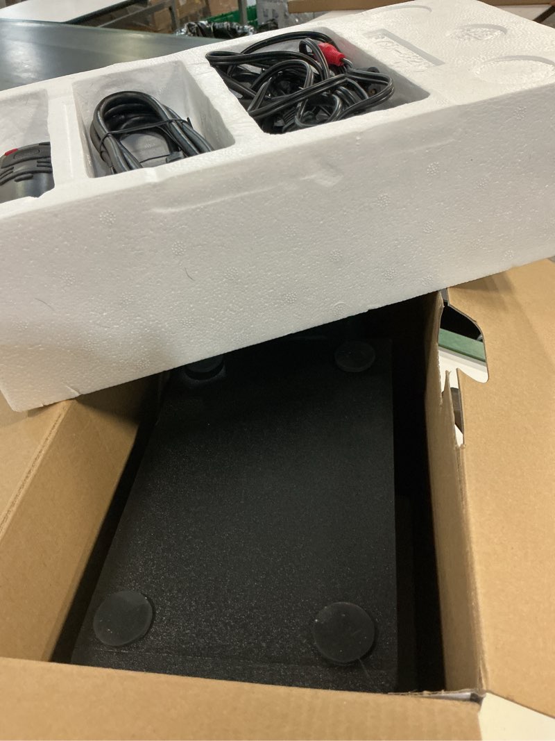 Condition photo showing As Is for pheanoo 2.1 compact sound bars for tv with subwoofer, hdmi arc/bluetooth 5.0/optical/aux/rca connection, remote control, adjustable bass, wall mountable – p15, 140w, 16 inch, black