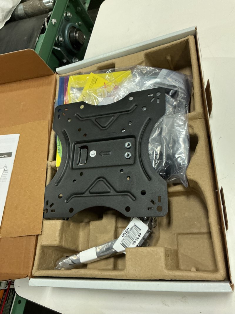 Condition photo showing As Is for onn spring assisted full motion mount for 24" to 65" tvs, etl listed, holds upto 66 lbs