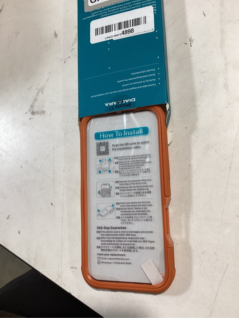 Condition photo showing Good Condition for diaclara magnetic designed for iphone 17 pro case 6.3'' [full camera protection] full body bumper,[compatible with magsafe] military drop proof phone case w/built-in screen protector,orange magnetic orange iphone 17 pro