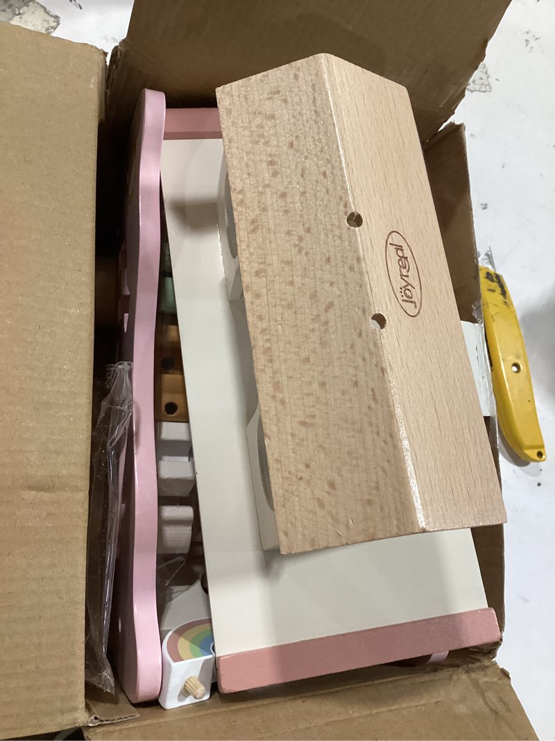 Condition photo showing Good Condition for joyreal pink wooden noah's ark toy for 1 year old baby girl baptism gift - montessori educational toy with animal shape sorter - christian toys for toddler boy 1-3 years old christmas birthday gift