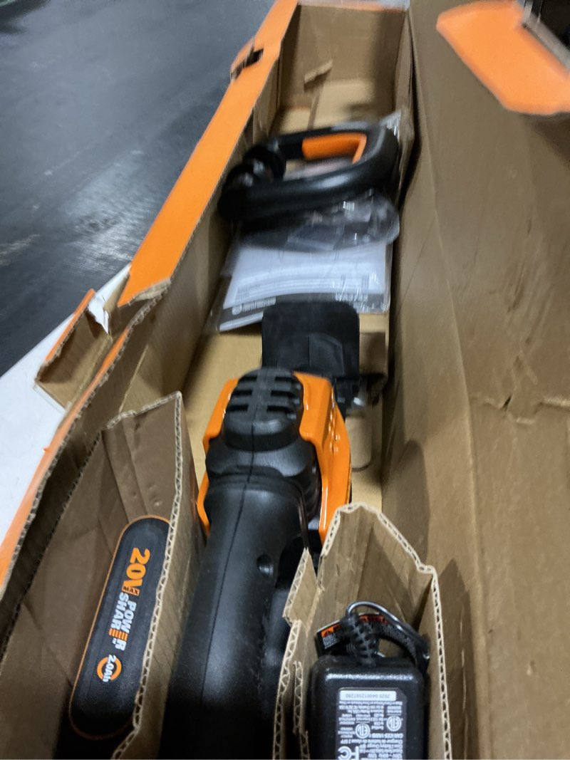 Condition photo showing As Is for worx 22" cordless hedge trimmer, electric hedge trimmer with dual-action blades, lightweight bush trimmer with 5.5 lbs, battery & charger included, wg261 22" 20v hedge trimmer w/(1)2.0ah battery