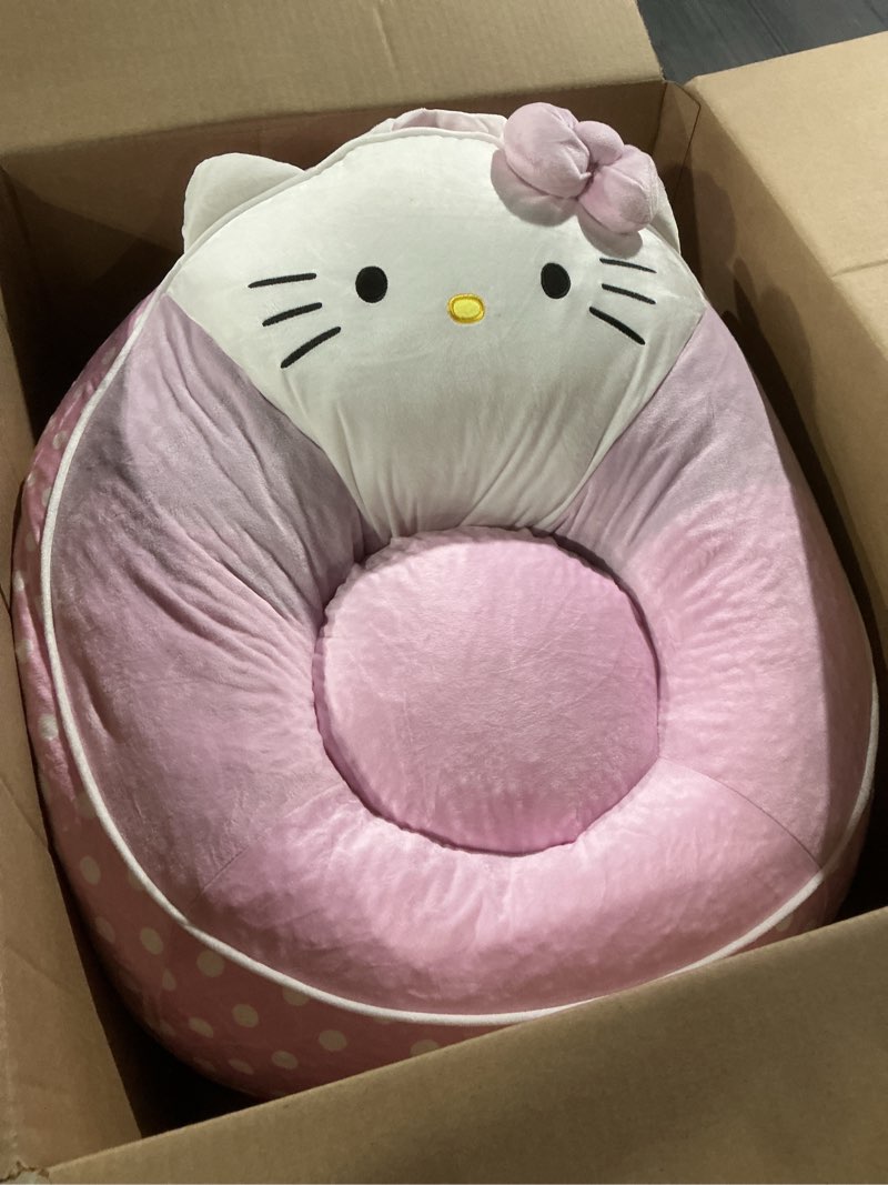 Condition photo showing Good Condition for sanrio hello kitty bean bag chair for kids,figural hillside design by pod, soft & durable fabric, 24x24x17, comfy seat for bedrooms & playrooms