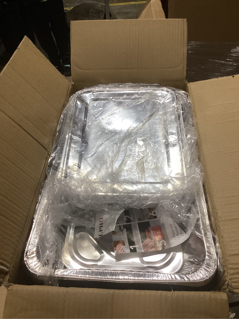 Condition photo showing Good Condition for (Similar to)Disposable Chafing Dish Buffet Set, Food Warmers for Parties, Complete 33 Pcs of Chafing Servers with Covers, Catering Supplies with Full-Size Pans (9x13), Warming Trays for Food with Utensils & Lids