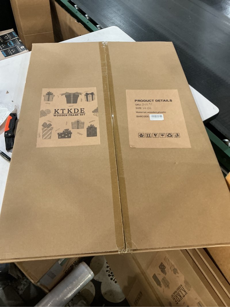 Condition photo showing New/Like New for KTKDE 24x36 Picture Frame Black Woodgrain with Polished Plexiglass, Studio Gallery Vertical & Horizontal Wall Hanging Large Poster Frame for Photos,Minimalist Style -Any style Best gift Black 24x36-1Pack