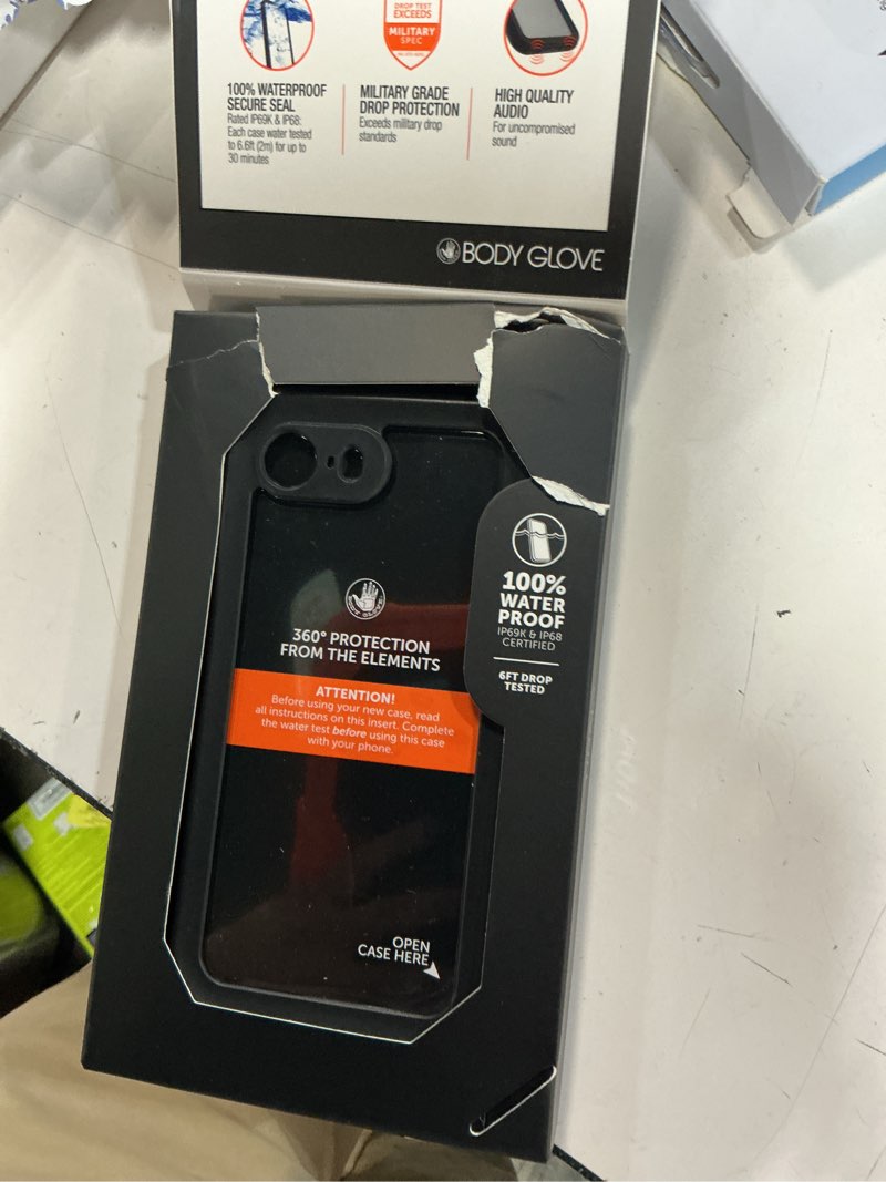 Condition photo showing As Is for body glove tidal waterproof phone case for iphone 16 - black/clear
