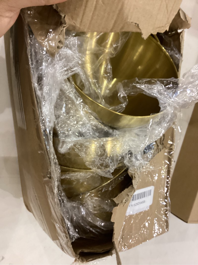 Condition photo showing Good Condition for Nuogo 10 Pcs Stainless Steel Mixing Bowls Decorative Esthetician Bowls for Thanksgiving Christmas First Holy Communion Wedding Baking Prepping Serving Facial Salad Fruit Candy(5.9 Inch,Gold) Gold 5.9 Inch