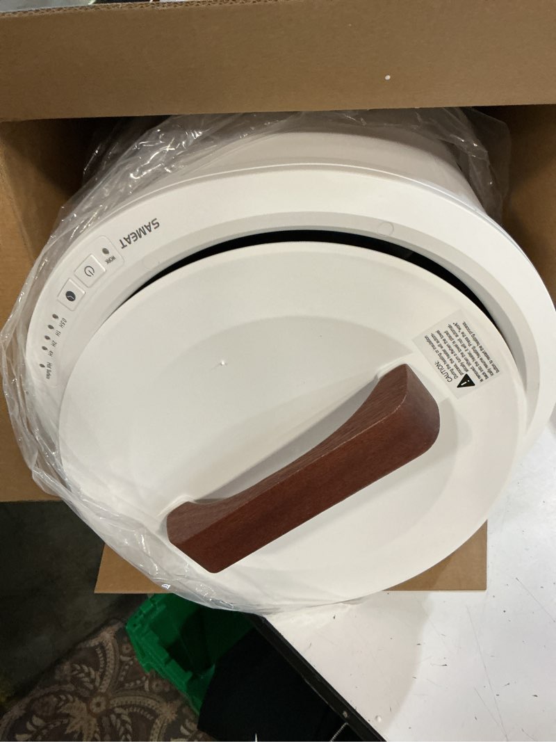 Condition photo showing Good Condition for sameat heated towel warmers for bathroom - large towel warmer bucket, wood handle, auto shut off, fits up to two 40"x70" oversized towels, white