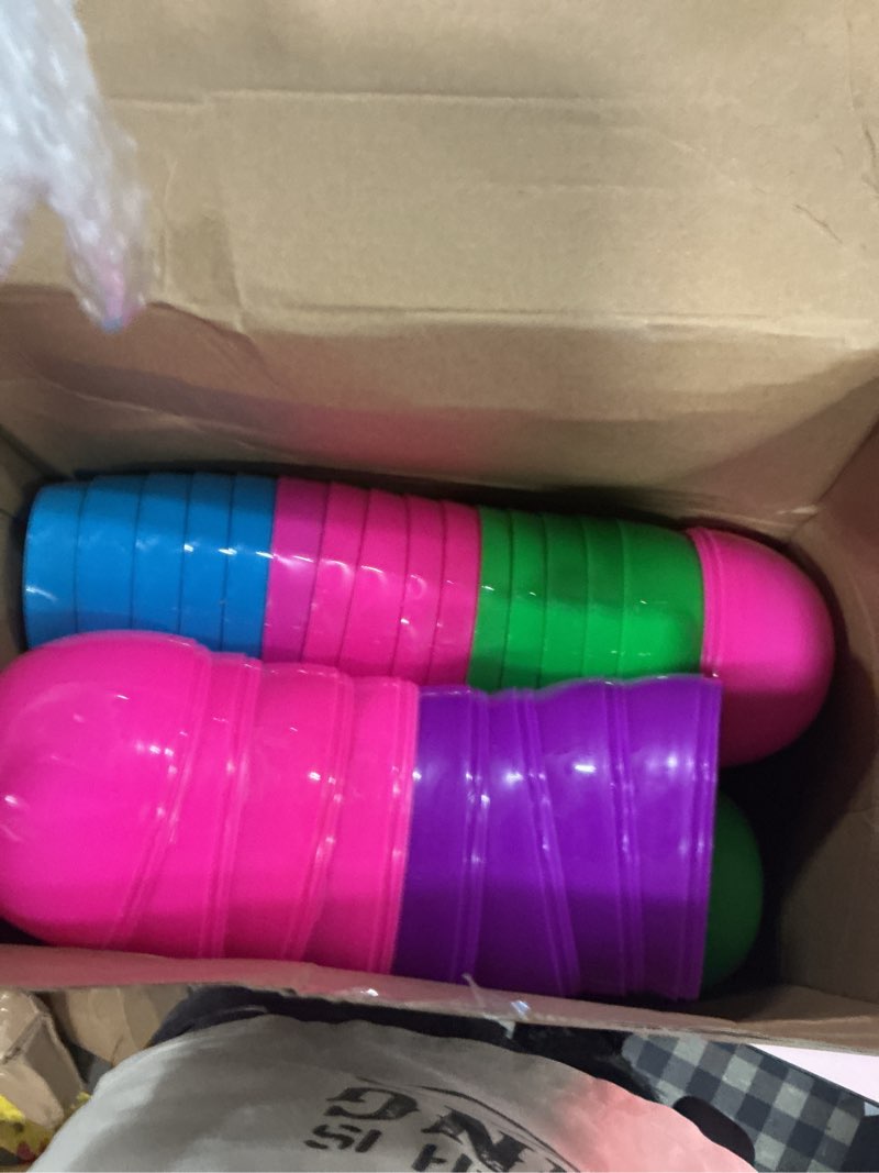 Condition photo showing Good Condition for hungdao 12 pcs jumbo plastic glow in the dark easter eggs 6'' tall fillable light up eggs for bedroom candy party camping decorations gifts kids easter basket stuff with led tea lights (classic)