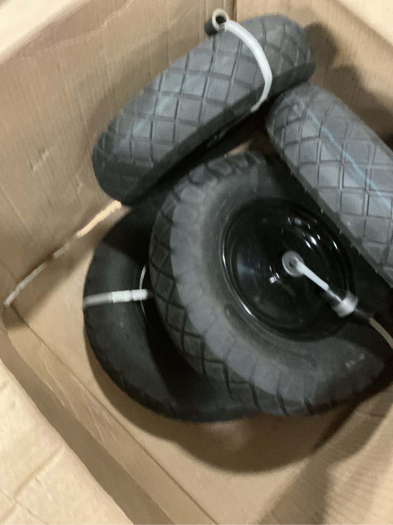 Condition photo showing Good Condition for 2-pack of 4.80/4.00-8"wheels,16" pnuematic tires,steel rim and 5/8"or 3/4" axle bore hole,3-6" centered hub for wheelbarrows,garden carts,dump cart,utility wagon and more?all purpose utility tire tt4808-2b