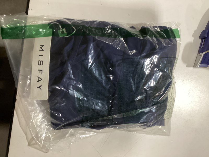 Condition photo showing Good Condition for MISFAY Womens Summer Loose V Neck Spaghetti Strap Short Jumpsuit Rompers 2025 Medium Navy Blue