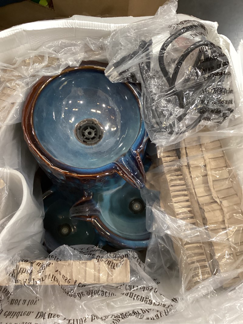 Condition photo showing As Is for style selections 21.5-in h ceramic water tiered outdoor fountain pump included