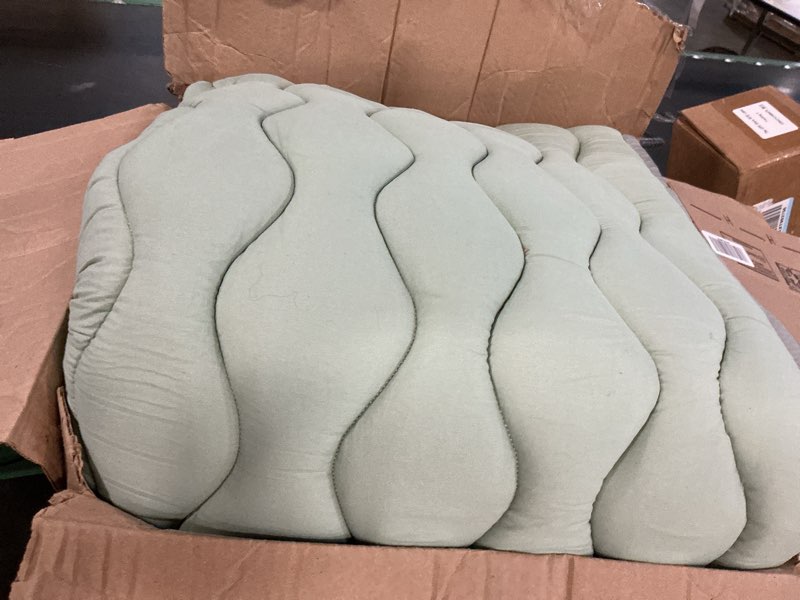 Condition photo showing As Is for Blissful Diary Baby Play Mats for Floor, 71x59 Inch Extra Thicker & Large Soft Cushioning Foam Playmats for Babies and Toddlers, Foldable Washable Baby Crawling Mat for Playpen, Sage Green Sage Green 71" X 59"