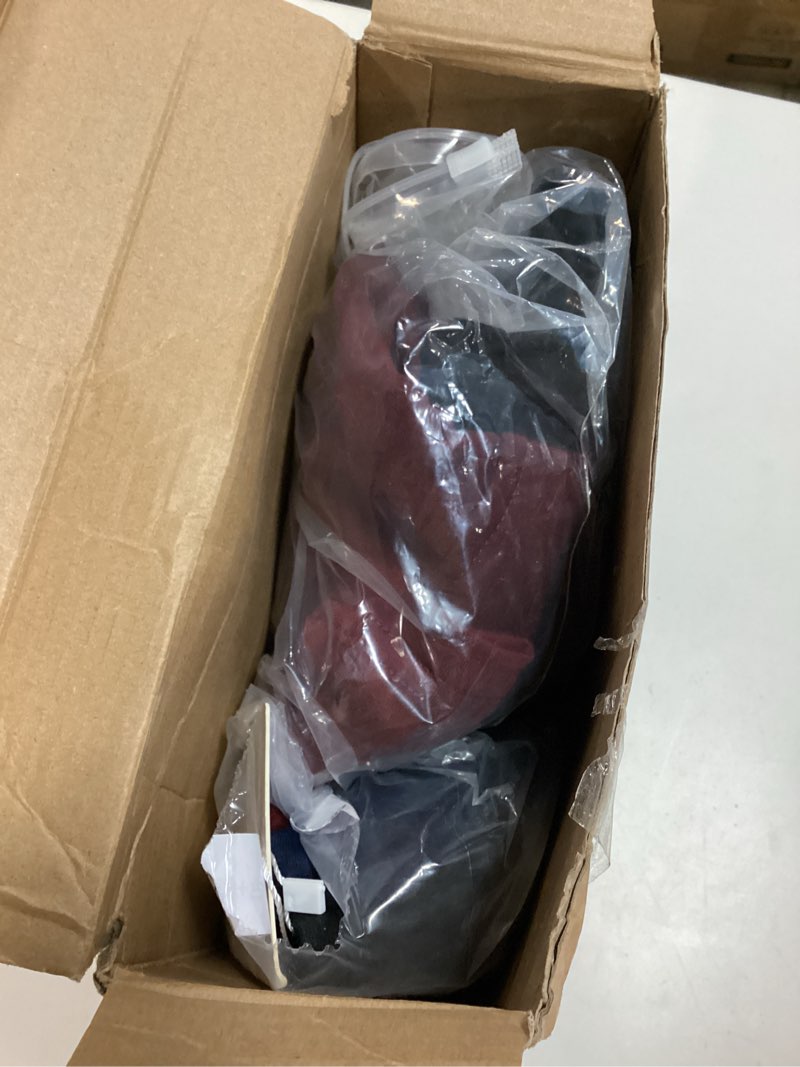 Condition photo showing New/Like New for neer 3 pack men's cargo shorts big and tall baggy sweat shorts 9'' inseam drawstring athletic summer casual pants pockets x-large black, navy blue, wine red