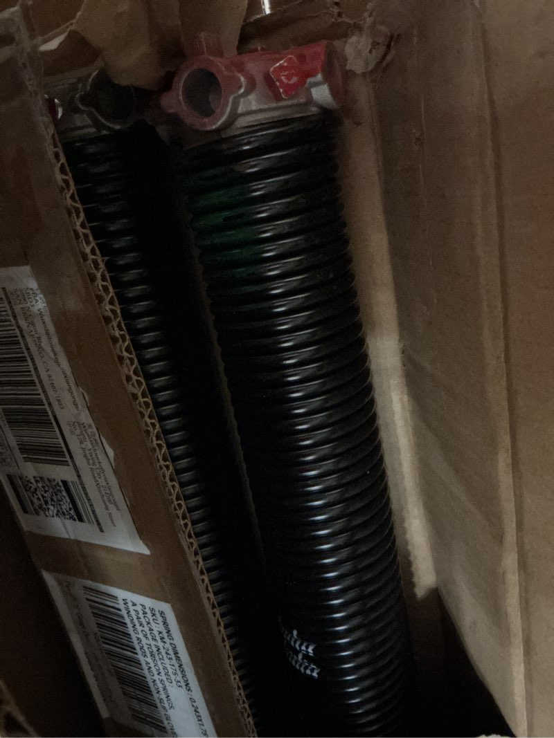 Condition photo showing New/Like New for Pair of 1.75" Garage Door Torsion Springs Set with Non-Slip Winding Bars&Gloves, High Precision Electrophoresis Oil-Free Black Coated for Replacement, MIN 16,000 Cycles (0.243 x 1.75"x 33") 0.243X1.75"X33"