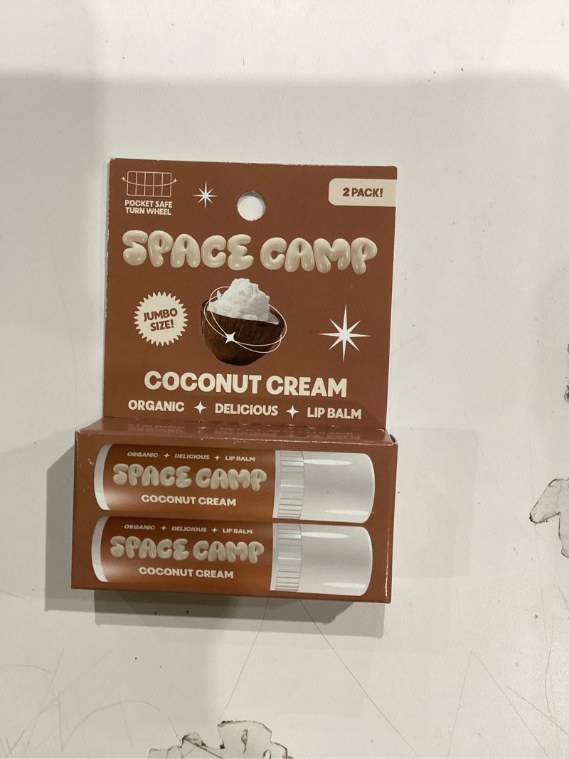 Condition photo showing New/Like New for Coconut cream))))))).    Wellness Jumbo Lip Balm - Birthday Cake Organic Flavored Balm (2 Pack)