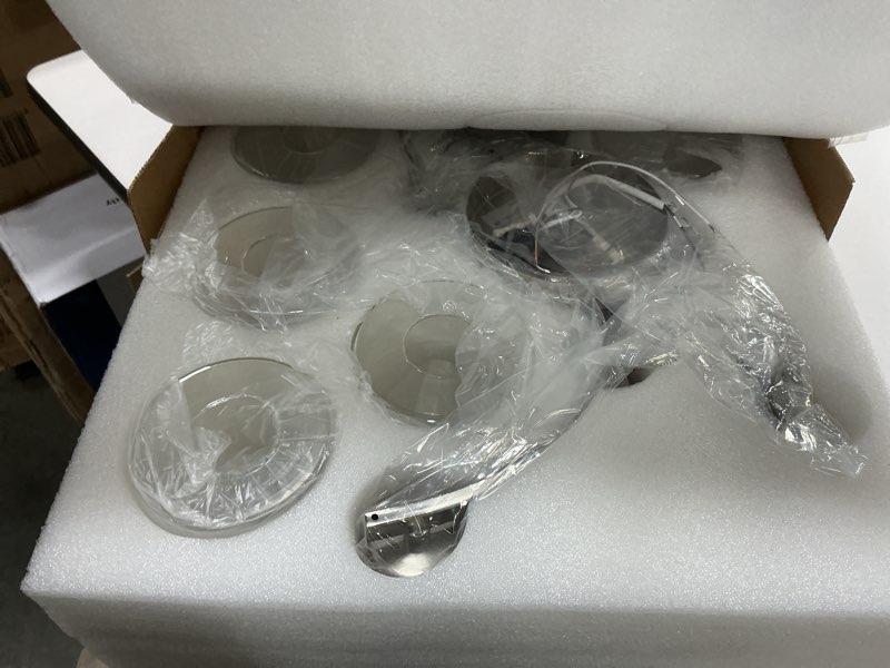 Condition photo showing As Is for 6-Light Ceiling Light, Semi Flush Mount Ceiling Light Fixture, Kitchen Lighting Fixtures Ceiling, Brushed Nickel Finish with Clear Glass Shade for Dining Room Bedroom Living Room