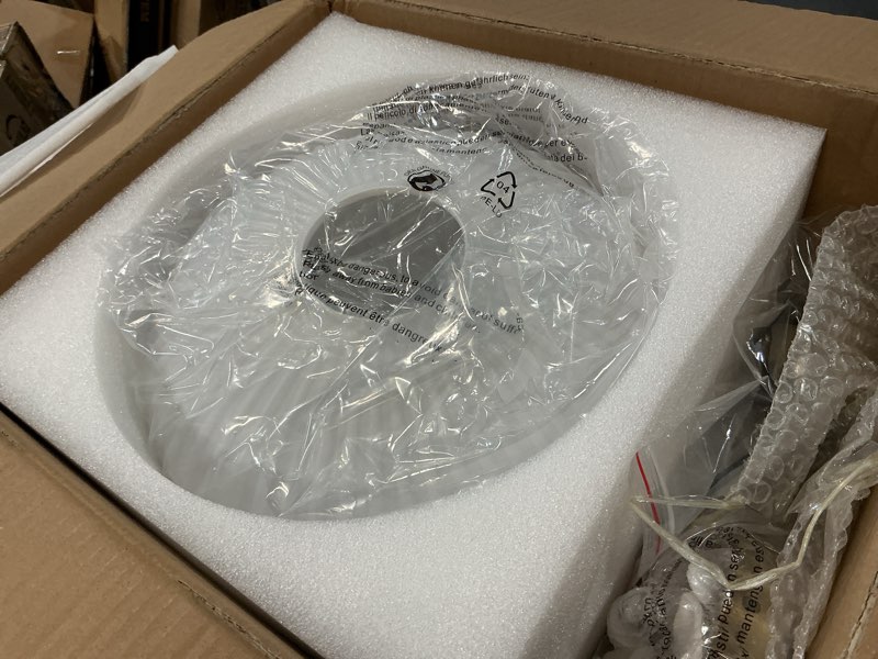 Condition photo showing As Is for kco lighting 11.8‘’ white ribbed glass semi flush mount ceiling light large milk glass ceiling lights fixture brushed gold flush mount bathroom light mid century modern entry lights