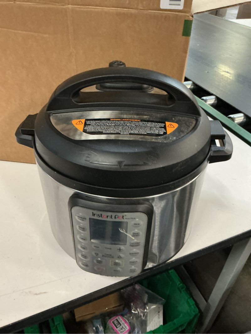 Condition photo showing As Is for Instant Pot Duo Plus 9-in-1 Multicooker, Pressure Cooker, Slow Cook, Rice Maker, Steamer, Sauté, Yogurt, Warmer & Sterilizer, Includes App With Over 800 Recipes, Stainless Steel, 6 Quarts