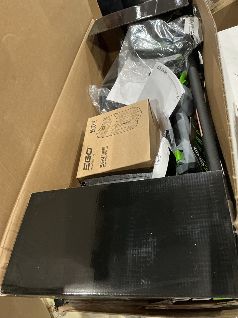 Condition photo showing As Is for ego powerload with line iq 56-volt 16-in telescopic shaft battery string trimmer 4 ah (battery and charger included)