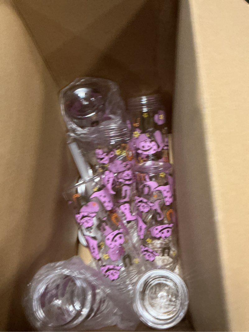 Condition photo showing As Is for Qinyoung 24 Pcs Western Cowgirl Cowboy Plastic Tumbler 14.2 oz Cowgirl Party Favors Reusable Cups with Lids and Straws Decoration Iced Coffee Cup Valentine's Gift(Classic Style,Rose Red) Rose Red Classic Style