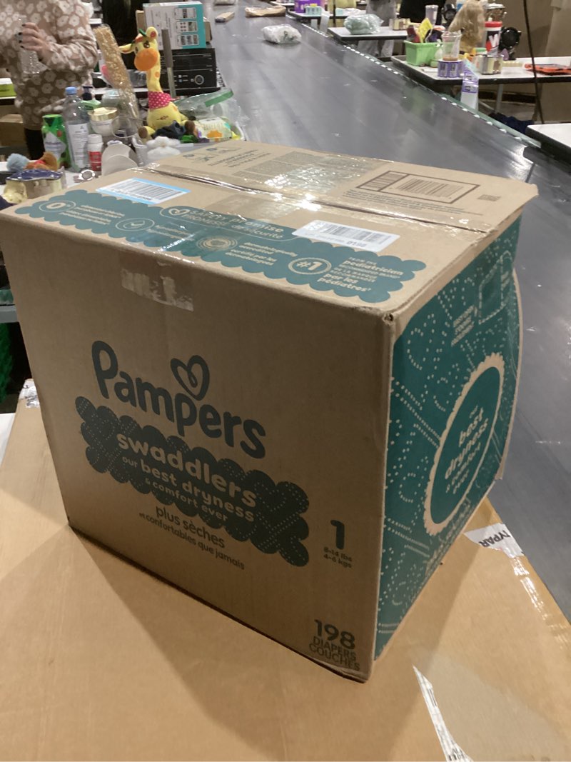 Condition photo showing New/Like New for Pampers Swaddlers Diapers, Size 1 (8-14 lbs), 198 Count, Absorbent, Keeps Baby Dry and Comfortable, Skin Safe Disposable Baby Diaper (Packaging May Vary) Size 1 198