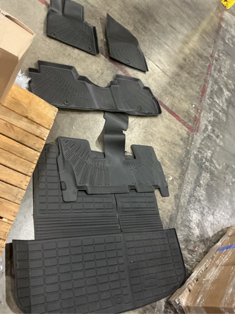 Condition photo showing As Is for thinzyou floor mats compatible with 2020-2024 hyundai palisade trunk mat cargo liner tpe back seat cover protector 2023 palisade 7 & 8 seats accessories (trunk mat with backrest mats+floor mats)