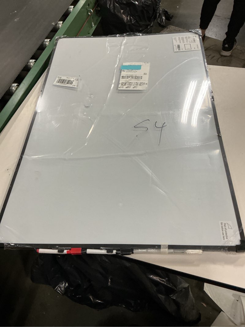 Condition photo showing As Is for MaxGear Magnetic Dry Erase White Board, 36 X 24 Inches Double Sided Whiteboard, Black Aluminum Frame White Board for Wall, Hanging Planner Board with 2 Dry Erase Markers for School Office Home Black 36"W x 24"H
