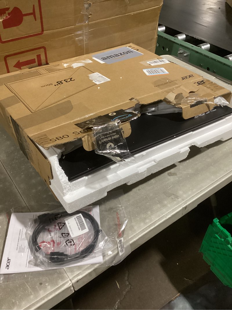 Condition photo showing As Is for acer SB240Y G0bi 23.8" IPS Full HD Ultra-Slim Edge-to-Edge Gaming Office Monitor | Adaptive-Sync Support (FreeSync Compatible) | Up to 120Hz Refresh | 1ms (VRB) | Tilt | HDMI & VGA Ports | Black