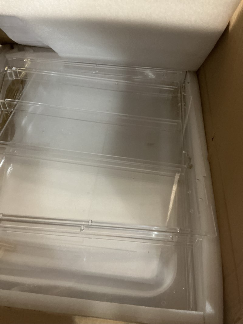 Condition photo showing As Is for 3-Tier Acrylic Pastry Display Case with Removable Trays & Gold Magnetic Doors, 15° Slanted Commercial Countertop Bakery Showcase for Donuts, Cakes, Cookies, 20.86"x16.93"x16.73"
