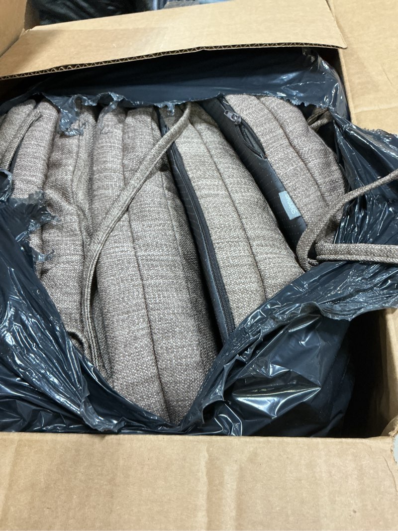 Condition photo showing Good Condition for shinnwa chair cushions for dining chairs 6 pack, tufted memory foam kitchen seat cushions, non-slip chair pads with ties, 16.5” x 16.5” x 3.5”, light brown, set of 6 6 count (pack of 1) light brown