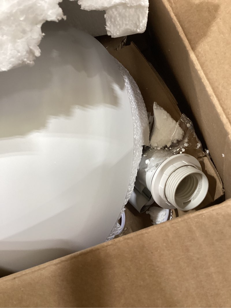 Condition photo showing As Is for Floor Lamp, Industrial White Floor Lamps for Living Room, 65.6in Standing Lamp, Retro Mushroom Dome Shade, Whole Metal, E26 Socket, Mid Century Modern Floor Lamp for Bedroom/Office,No Bulb