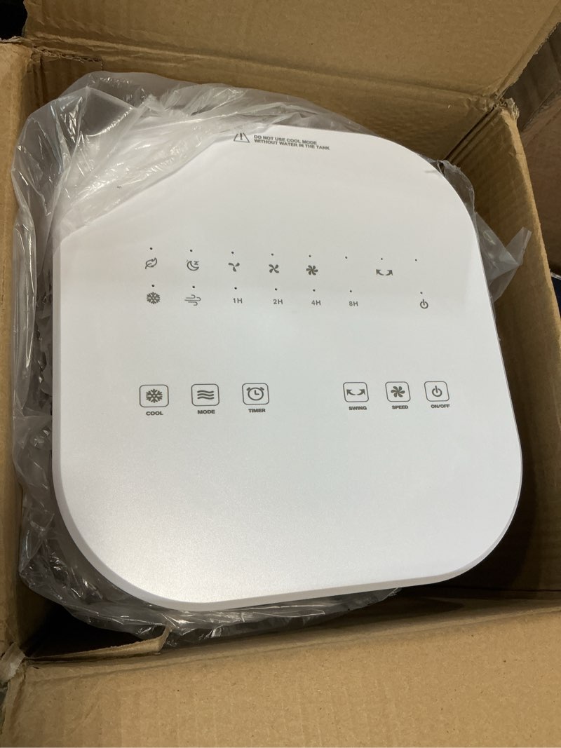 Condition photo showing As Is for 24" windowless portable air conditioner, 15h timer & 120°oscillation, 3-in-1 portable ac unit with remote, 2-gal tank, 3 modes & 3 speeds, ultra-quiet ventless swamp cooler for home office, pearl