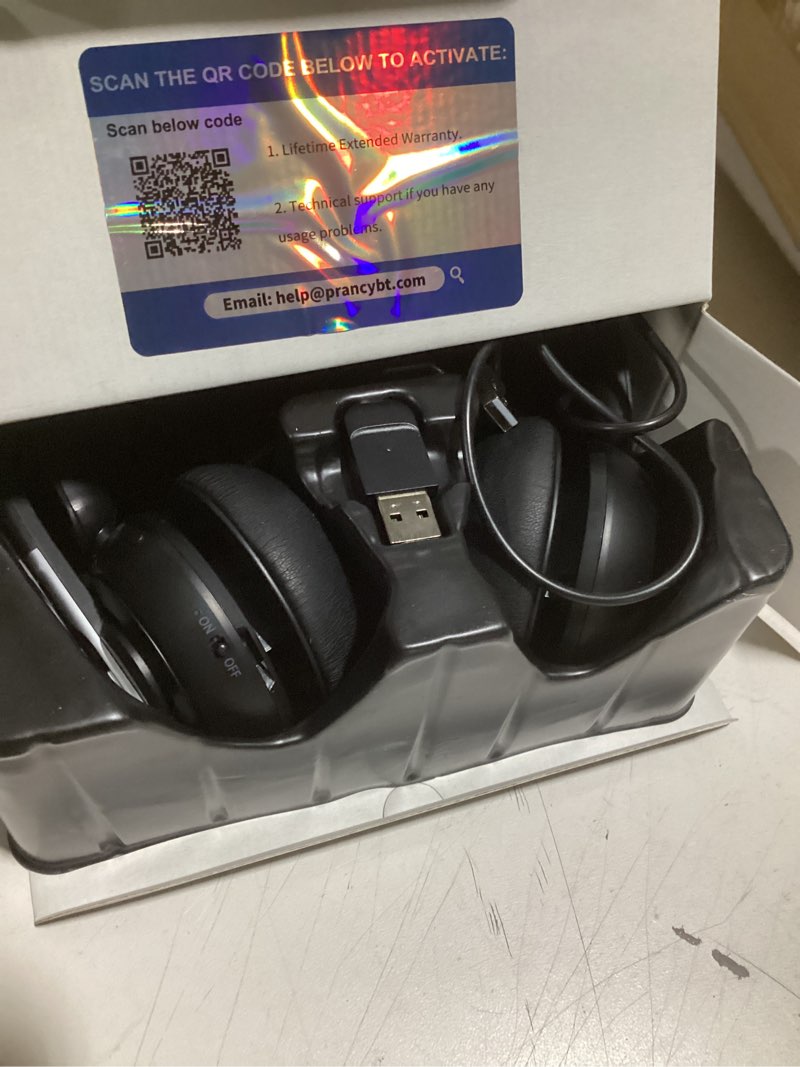 Condition photo showing Good Condition for (2025 upgraded) wireless headset with mic for work, bluetooth headset with noise canceling microphone with dongle, charging base & mic mute, wireless headphones for work from home/pc/computer black